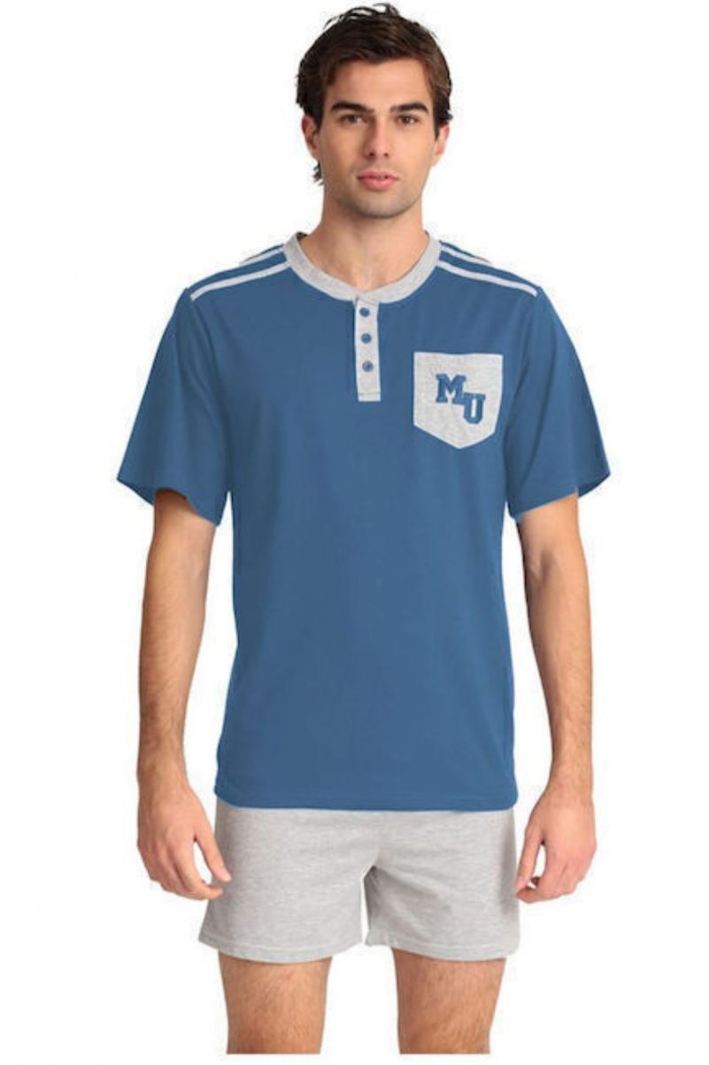 Πυτζάμες Plus Size Με 2 Παντελόνια Mario Uomo Ραφ 23088