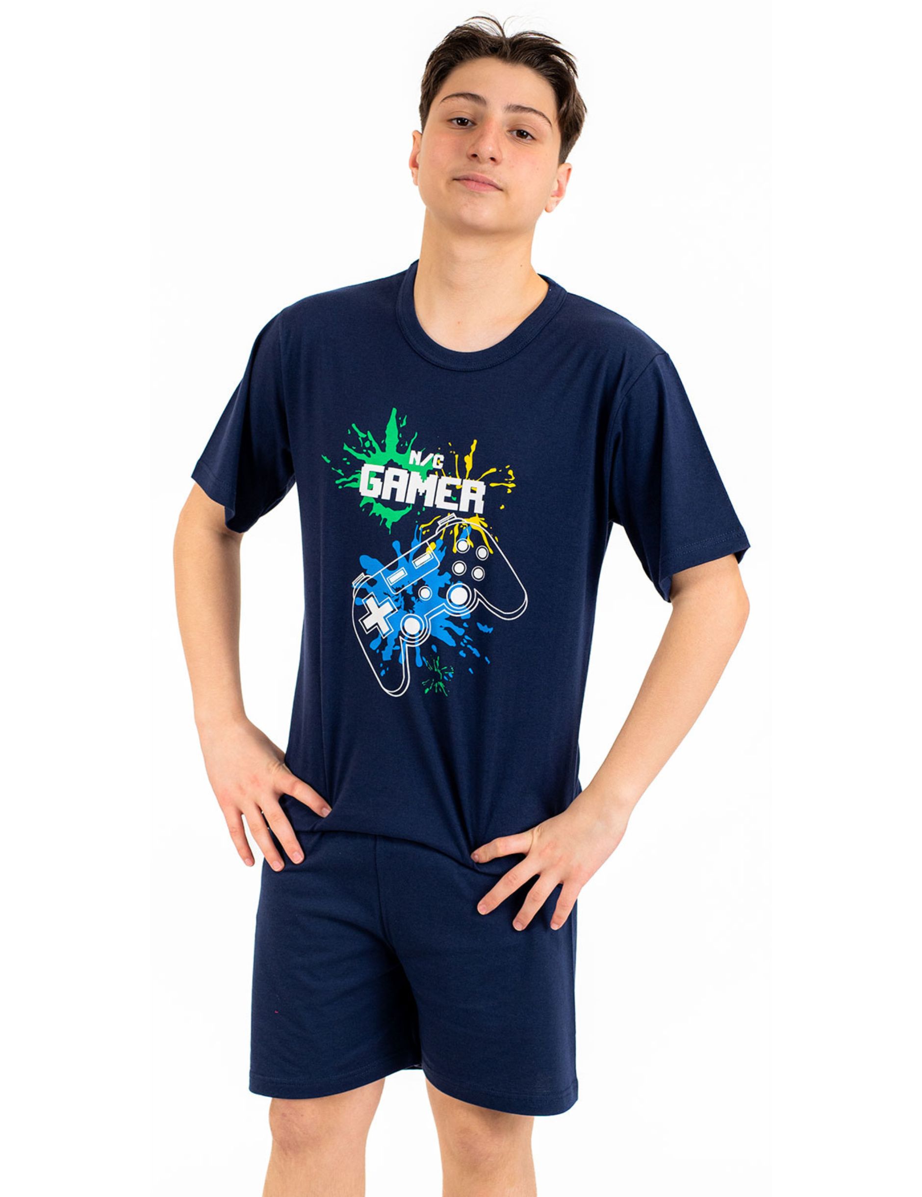 Εφηβικές Καλοκαιρινές Πυτζάμες Gamers Nina Club Μπλε 500-24