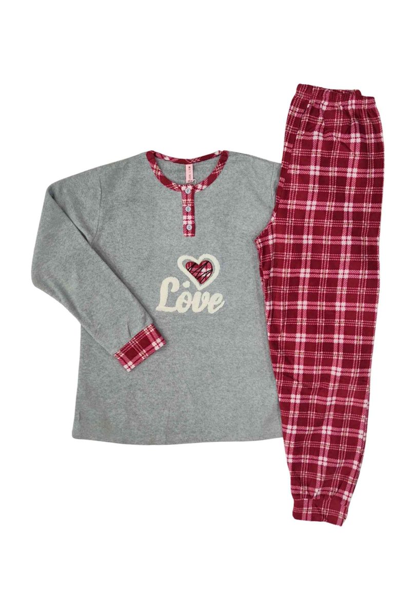 Γυναικείες Πυτζάμες Lovelx Φλις Γκρι 5577