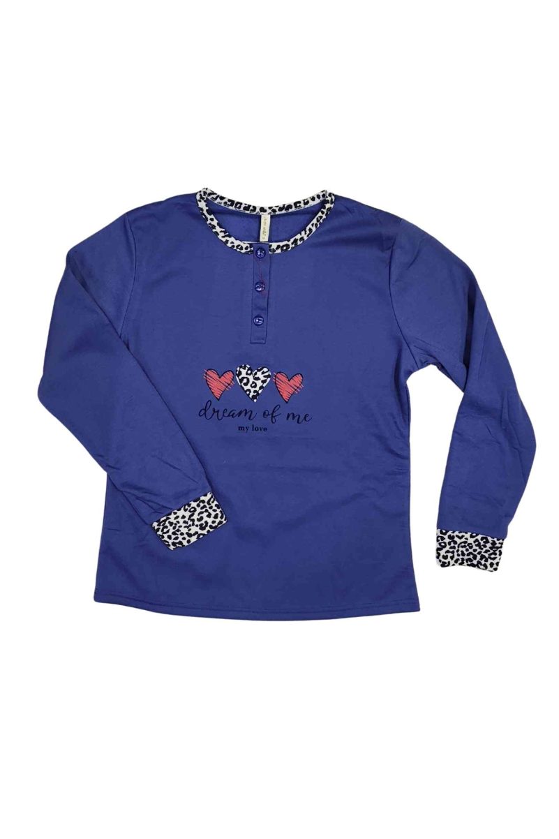 Γυναικεία Πυτζάμα Φούτερ Lovelx Μπλε 5821