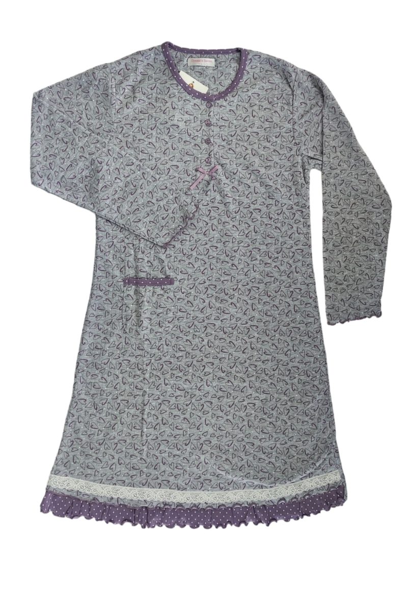 Κλασσικές Νυχτικιές Lovelx Γκρι 8036