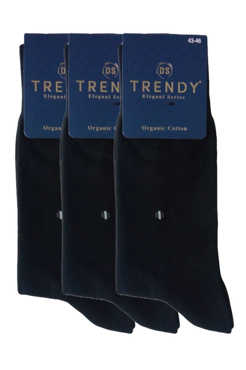 Ανδρικές Κάλτσες Trendy Organic Cotton 3 Pack Μαύρο