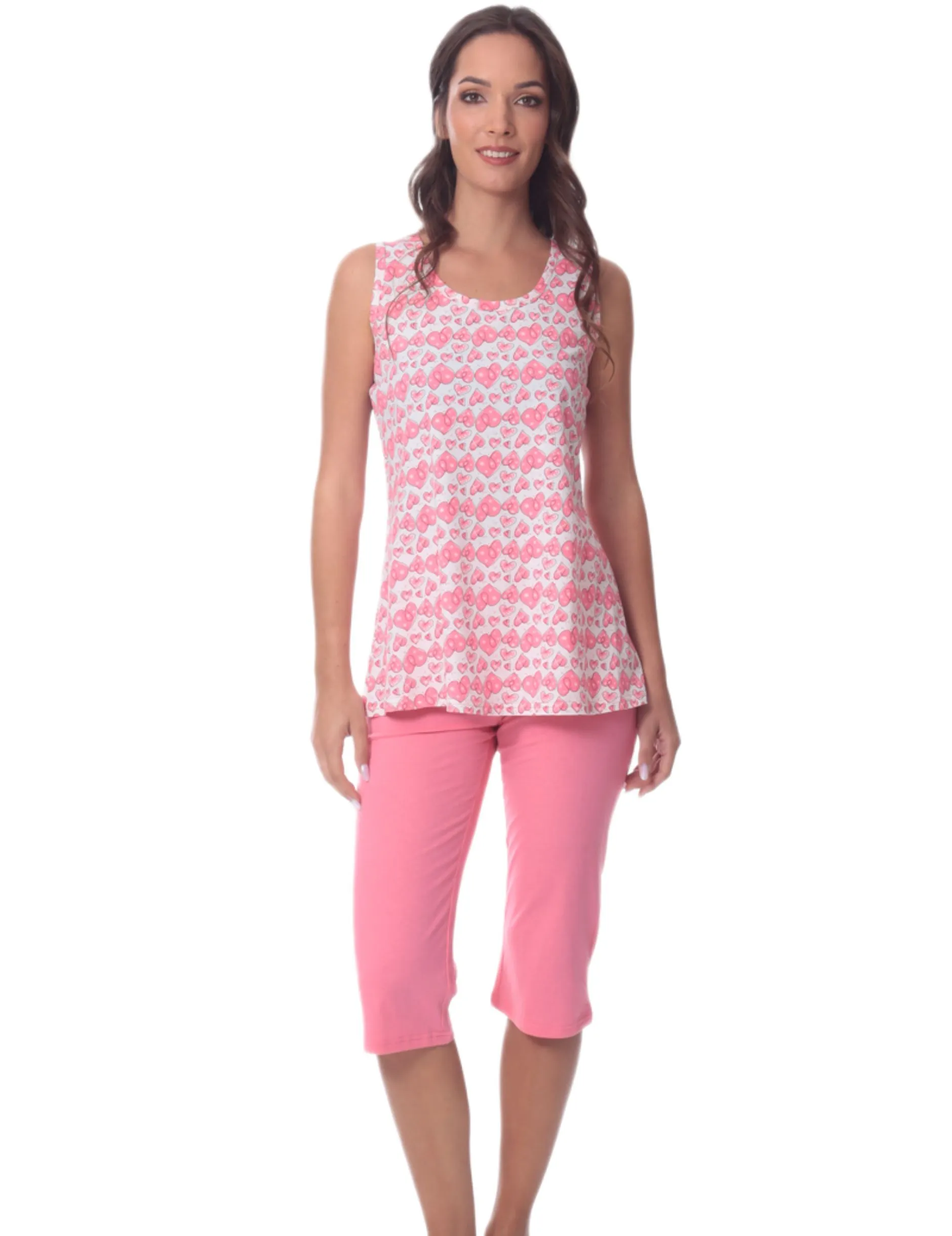 Αμάνικες Πυτζάμες Lydia Creations Κοραλλί 26103