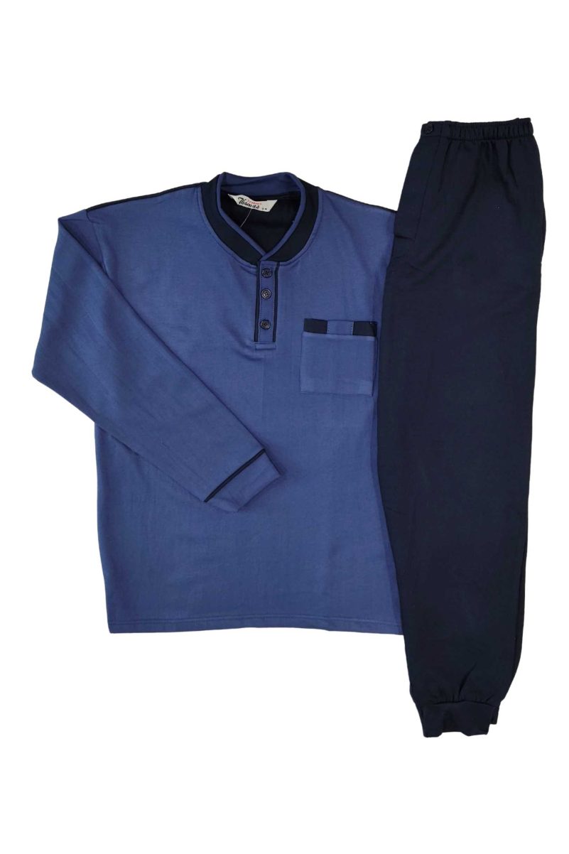 Κλασικές Ανδρικές Πυτζάμες Φούτερ Μπλε 2632