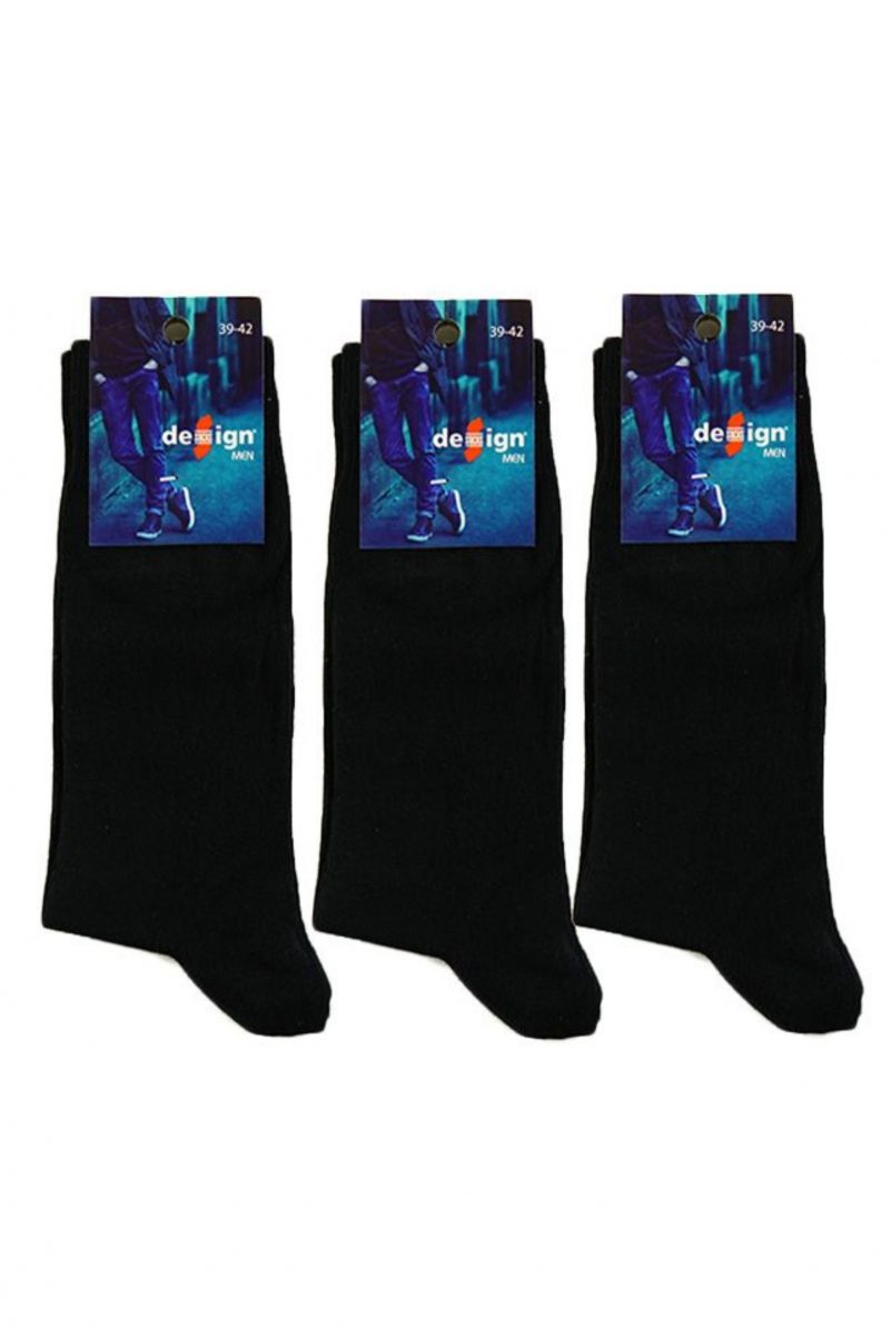 Ανδρικές Casual Κάλτσες Design 3 Pack Μαύρο