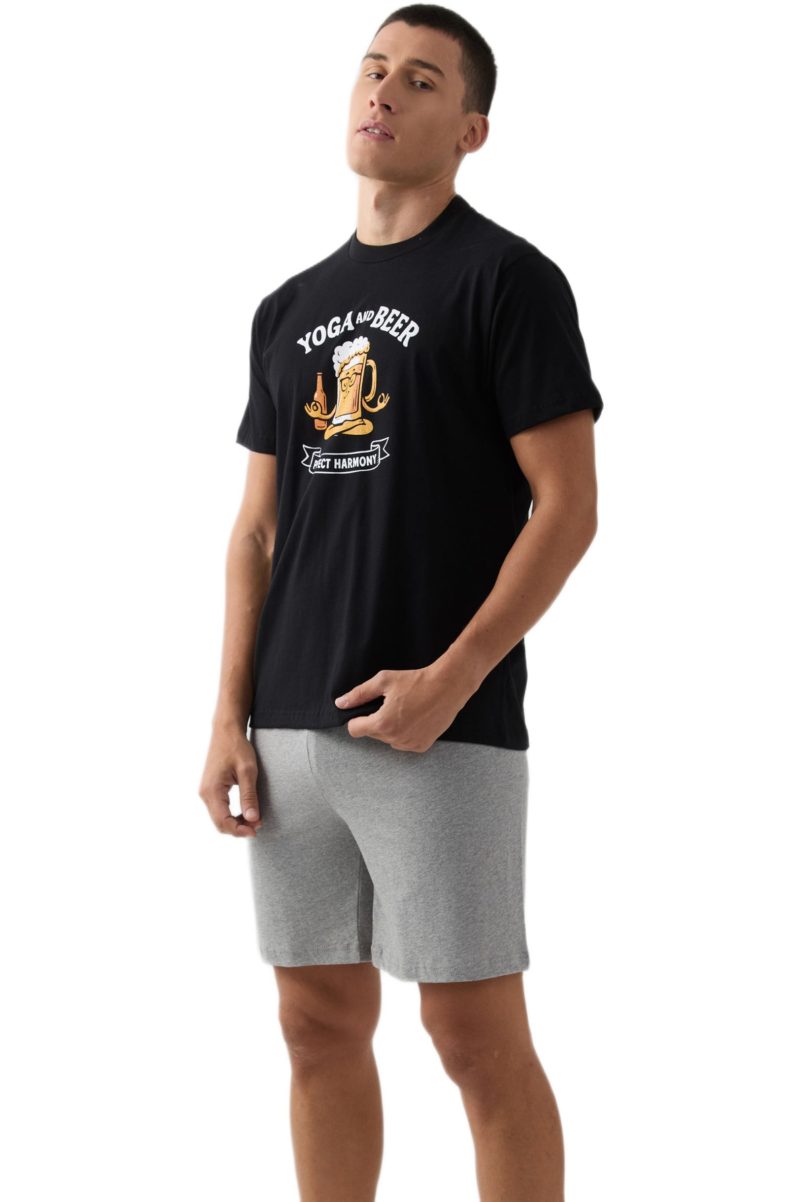 Ανδρική Πυτζάμα Minerva “Yoga & Beer” – 100% Βαμβακερό Σετ 71341-45