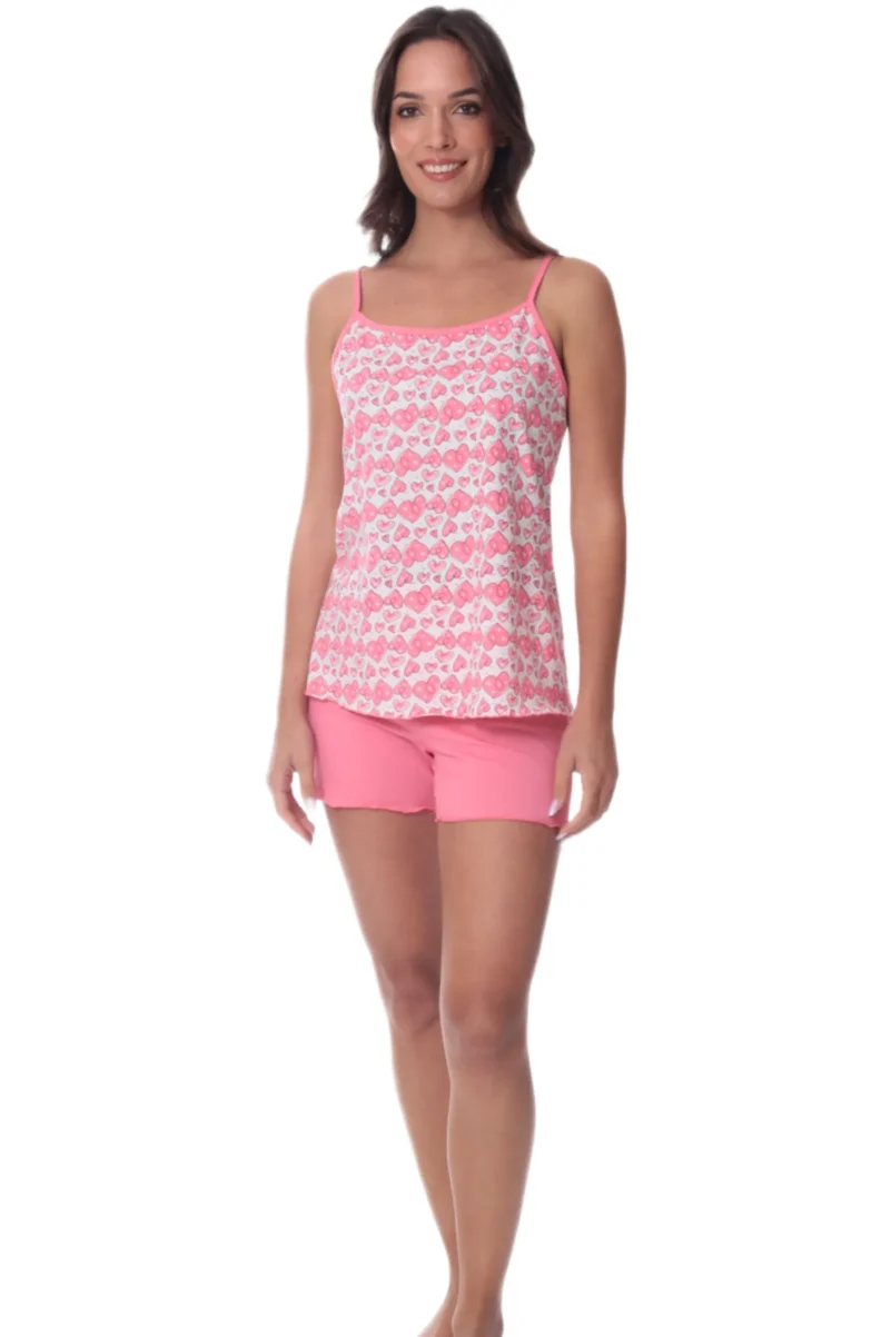 Νεανικές Καλοκαιρινές Πυζάμες Lydia Creations Κοραλλί 26109