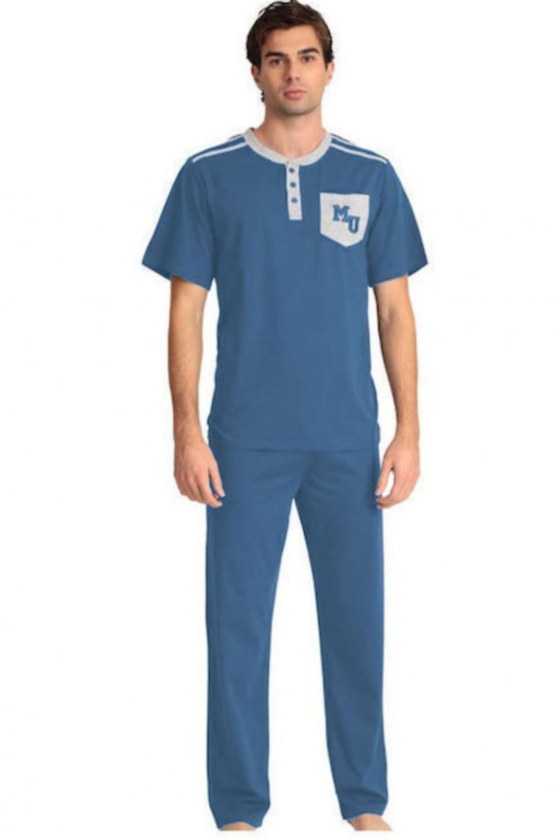 Πυτζάμες Plus Size Με 2 Παντελόνια Mario Uomo Ραφ 23088