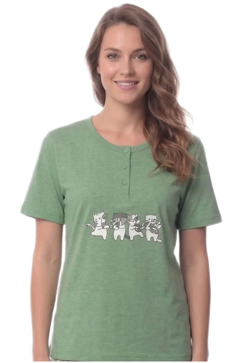 Κοντομάνικες Πυτζάμες Lydia Creations Λαχανί 26102