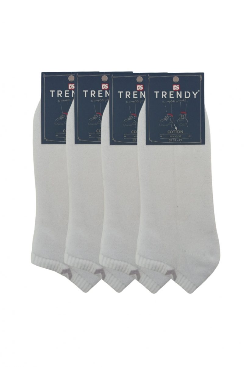 Κάλτσες Αστραγάλου Πετσετέ Σετ 4 Ζευγάρια Trendy Λευκό
