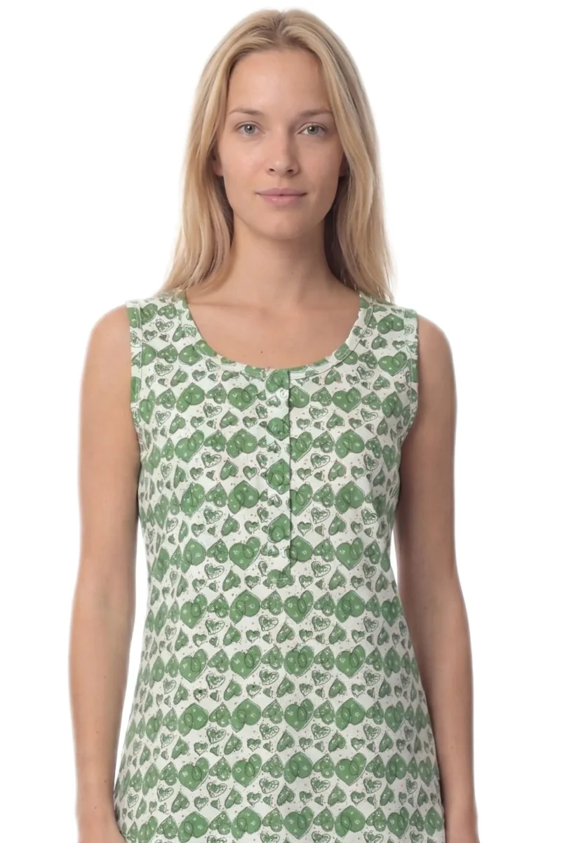 Καλοκαιρινές Αμάνικες Πυζάμες 100% Βαμβάκι Lydia Creations Λαχανί 26103