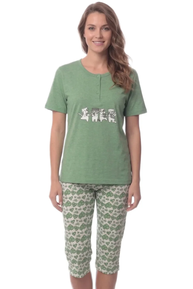 Κοντομάνικες Πυτζάμες Lydia Creations Λαχανί 26102