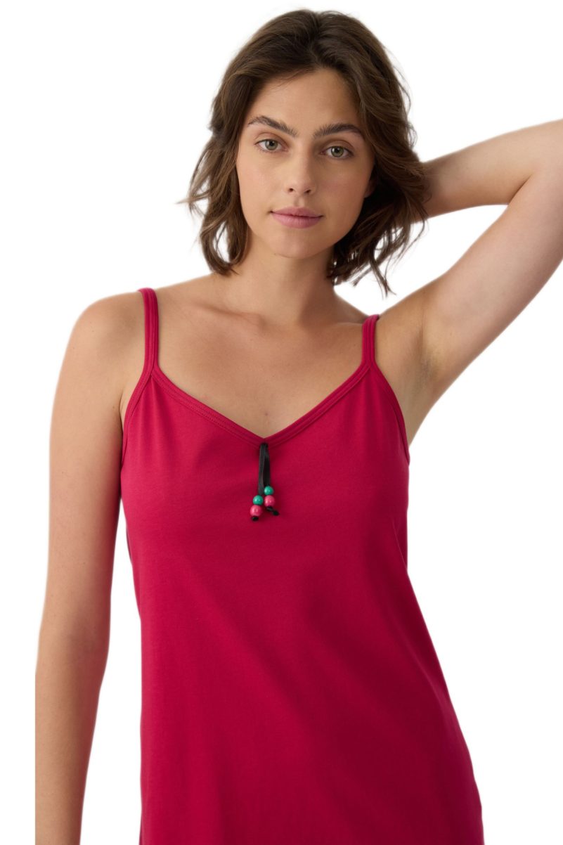 Minerva Γυναικείο Νυχτικό Cherry 100% Βαμβάκι 53252-519