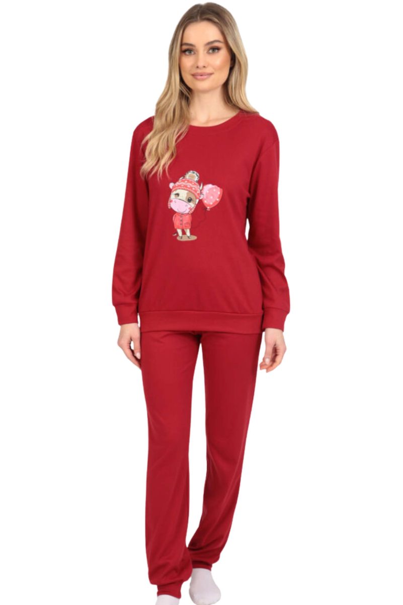 Γυναικεία Πυτζάμα Lydia Creations Mε Στάμπα Μπορντό 25561