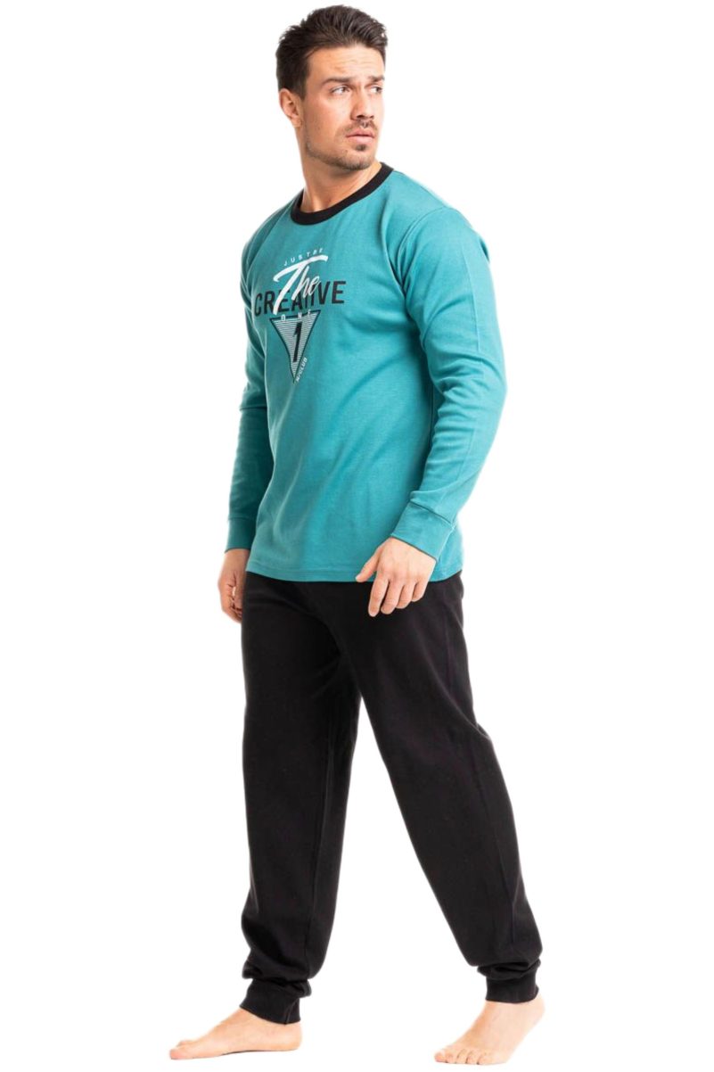 Ανδρική Βαμβακερή Πυτζάμα Nina Club “Creative” Πετρόλ 490