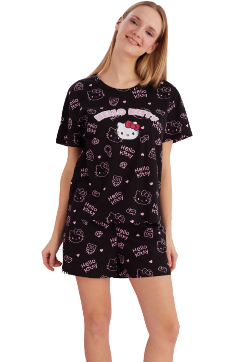 Κοντομάνικες Πυτζάμες Hello Kitty Μαύρο 25630
