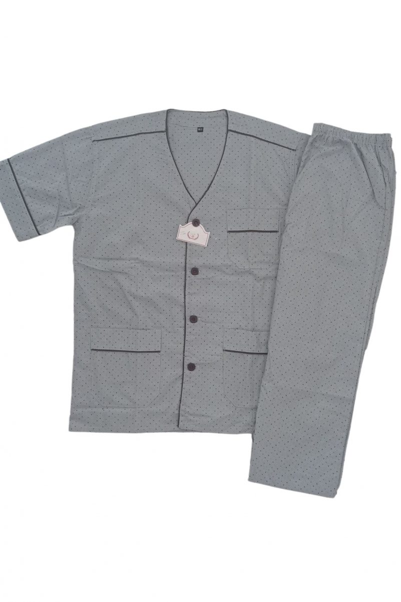 Καλοκαιρινή Πυτζάμα Με Κουμπιά Γκρι 2210