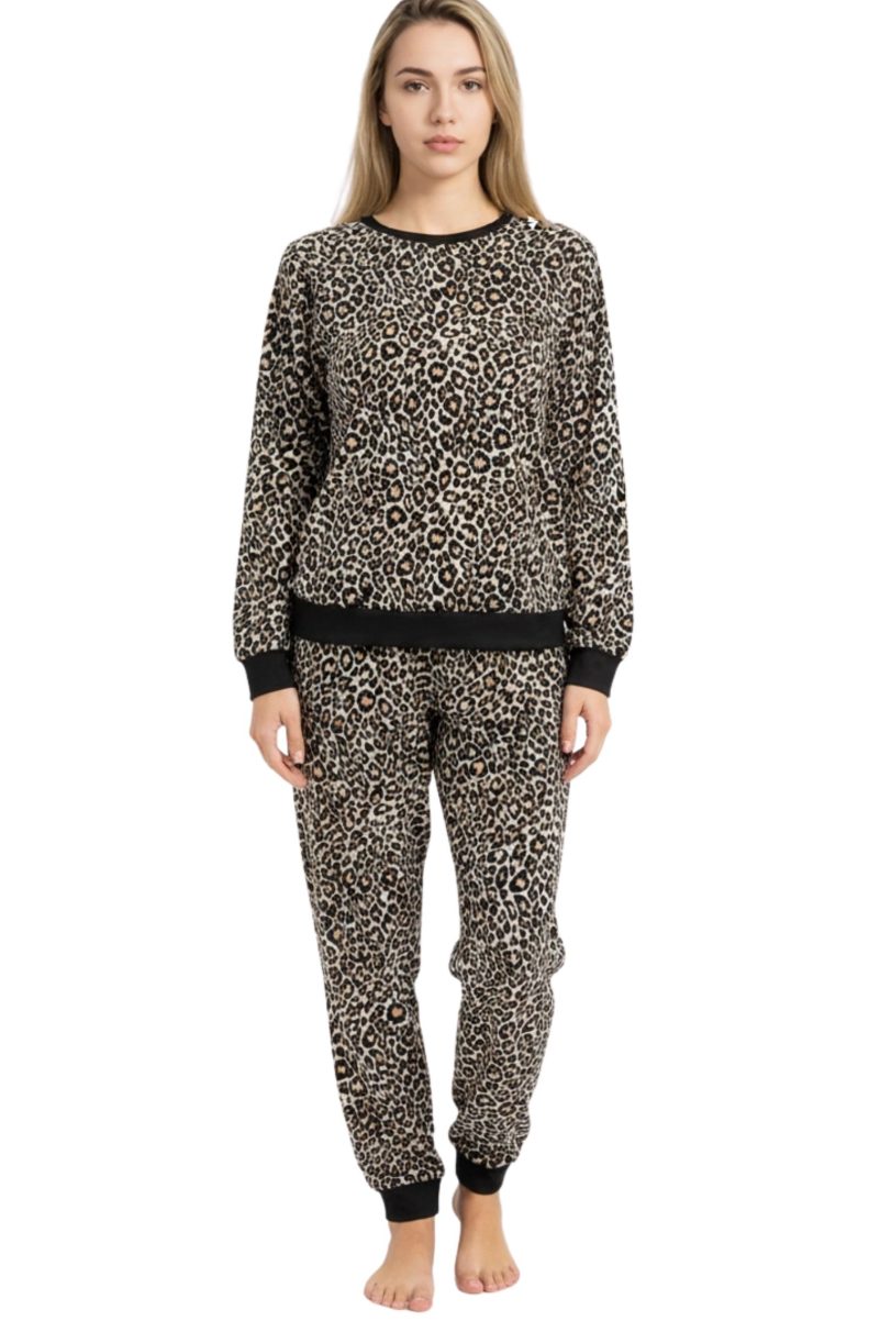 Γυναικείες Βελουτέ Πυτζάμες Lovelx Leopard Σχέδιο 2184-1