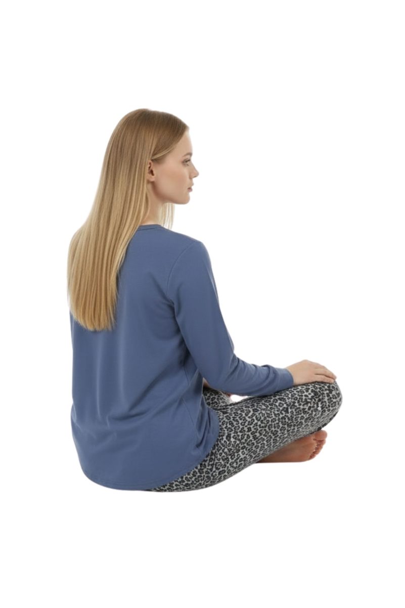 Γυναικείες Πυτζάμες Φούτερ Lovelx – Χρώμα Ραφ & Animal Print Παντελόνι 5566