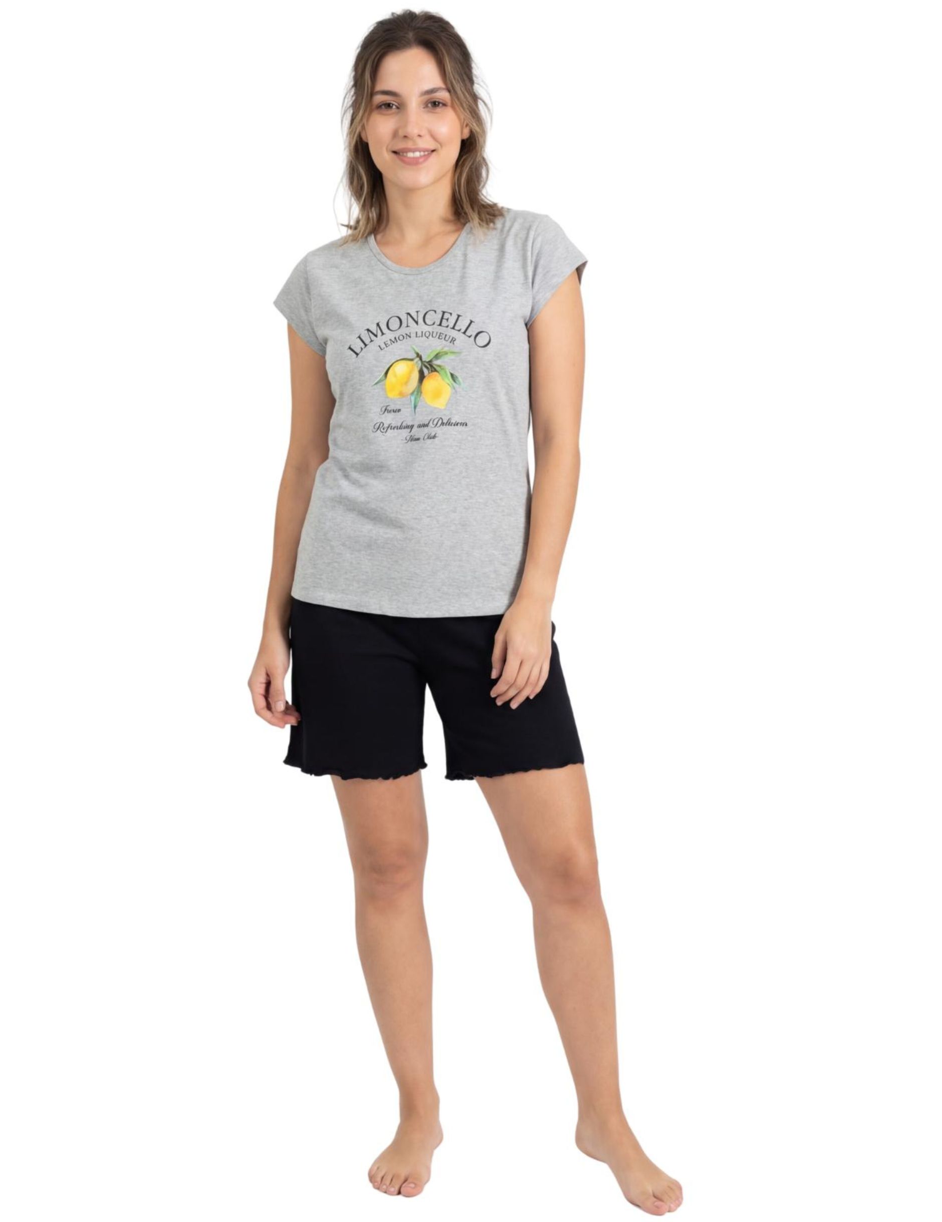 Γυναικεία Πυτζάμα Nina Club "Limoncello" | 100% Βαμβακερό Σετ 310-26