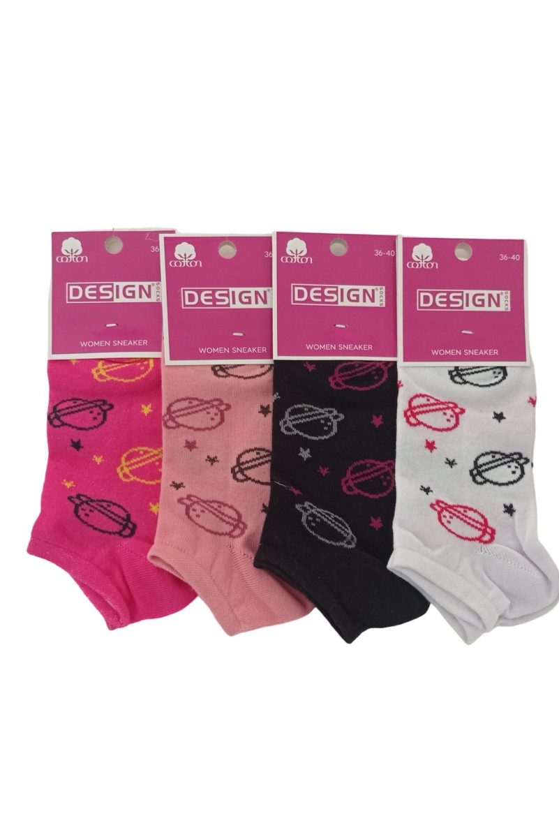 Γυναικείες Κάλτσες Design Με Σχέδια 4 Pack Multicolor D-403