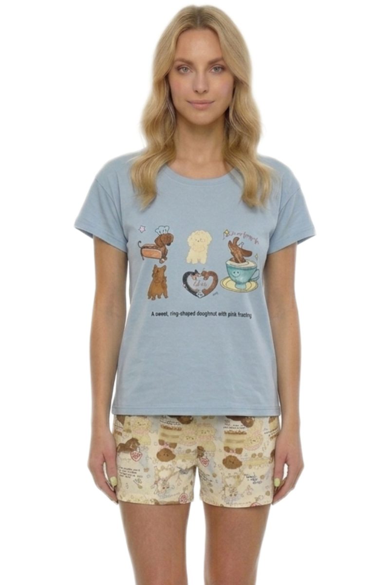 Γυναικεία Καλοκαιρινή Πυτζάμα Caress “Doggies & Sweets” M439