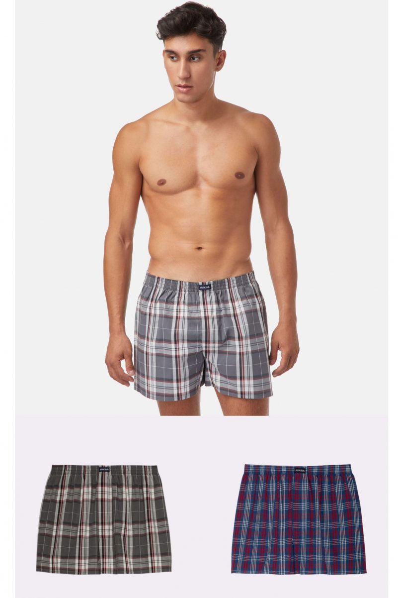 Υφασμάτινα Boxer Minerva 2 Pack Καρό 23074-54